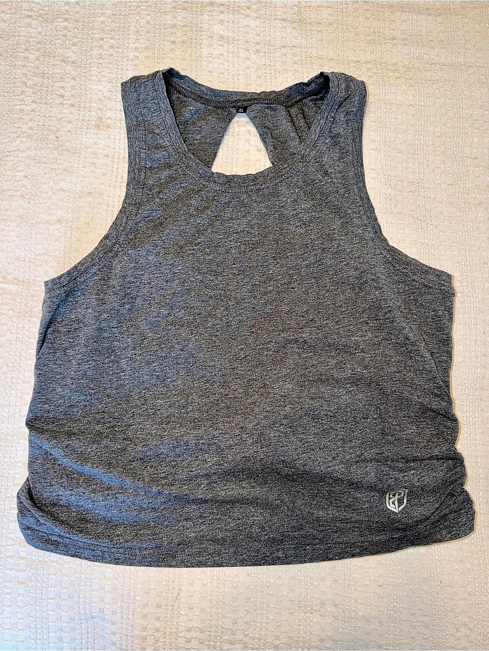 Women’s Born Primitive Open Back Muscle Tank Gray XL (Cropped Style)